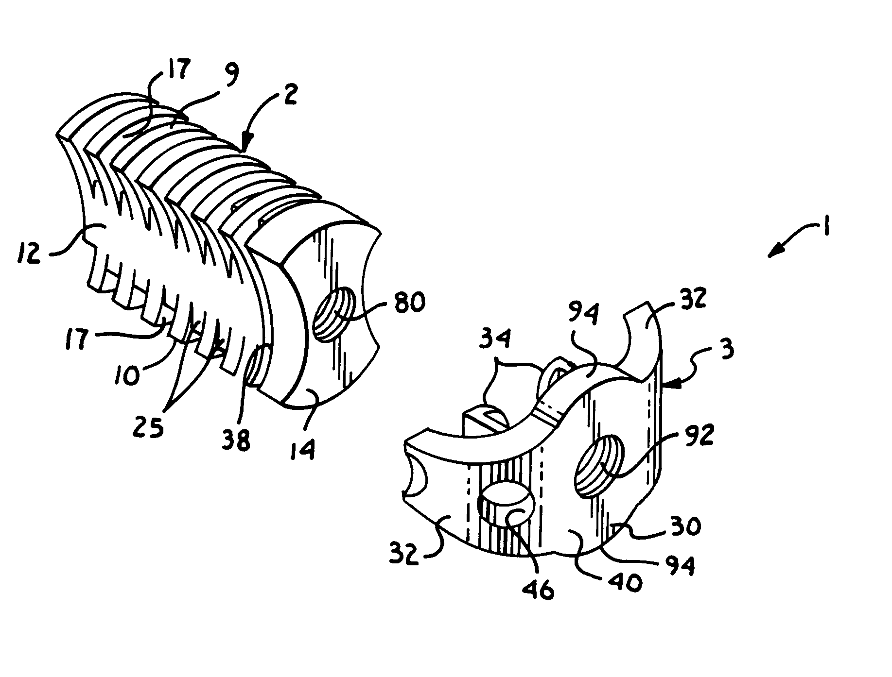 Threaded center line cage with winged end gap