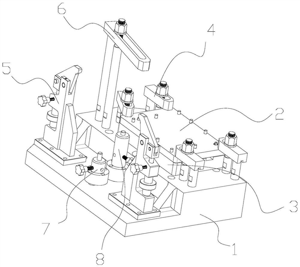 Clamp for finish machining of gearbox shell and clamping method