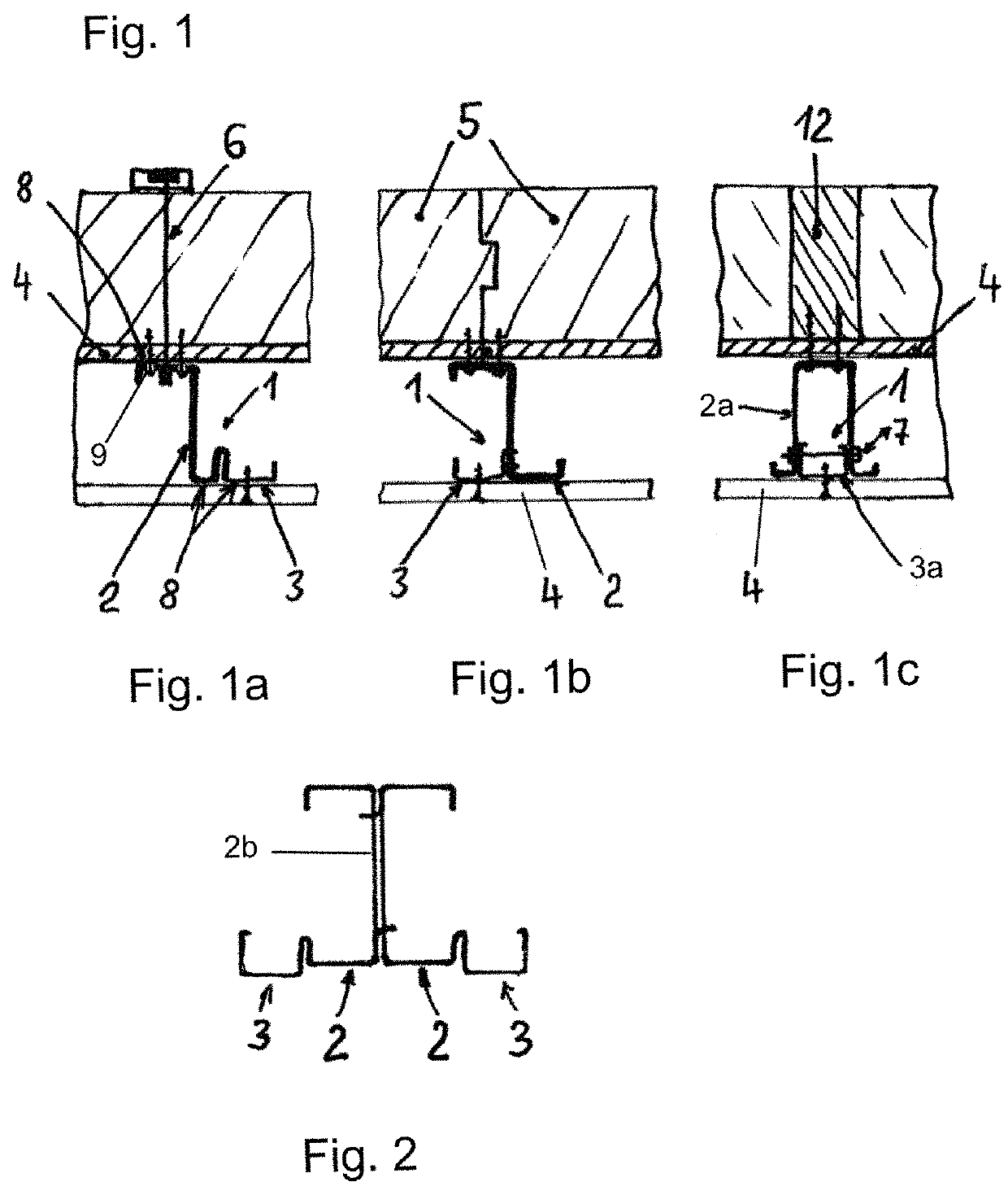 Drywall construction combination profiled section for walls and ceilings of a house