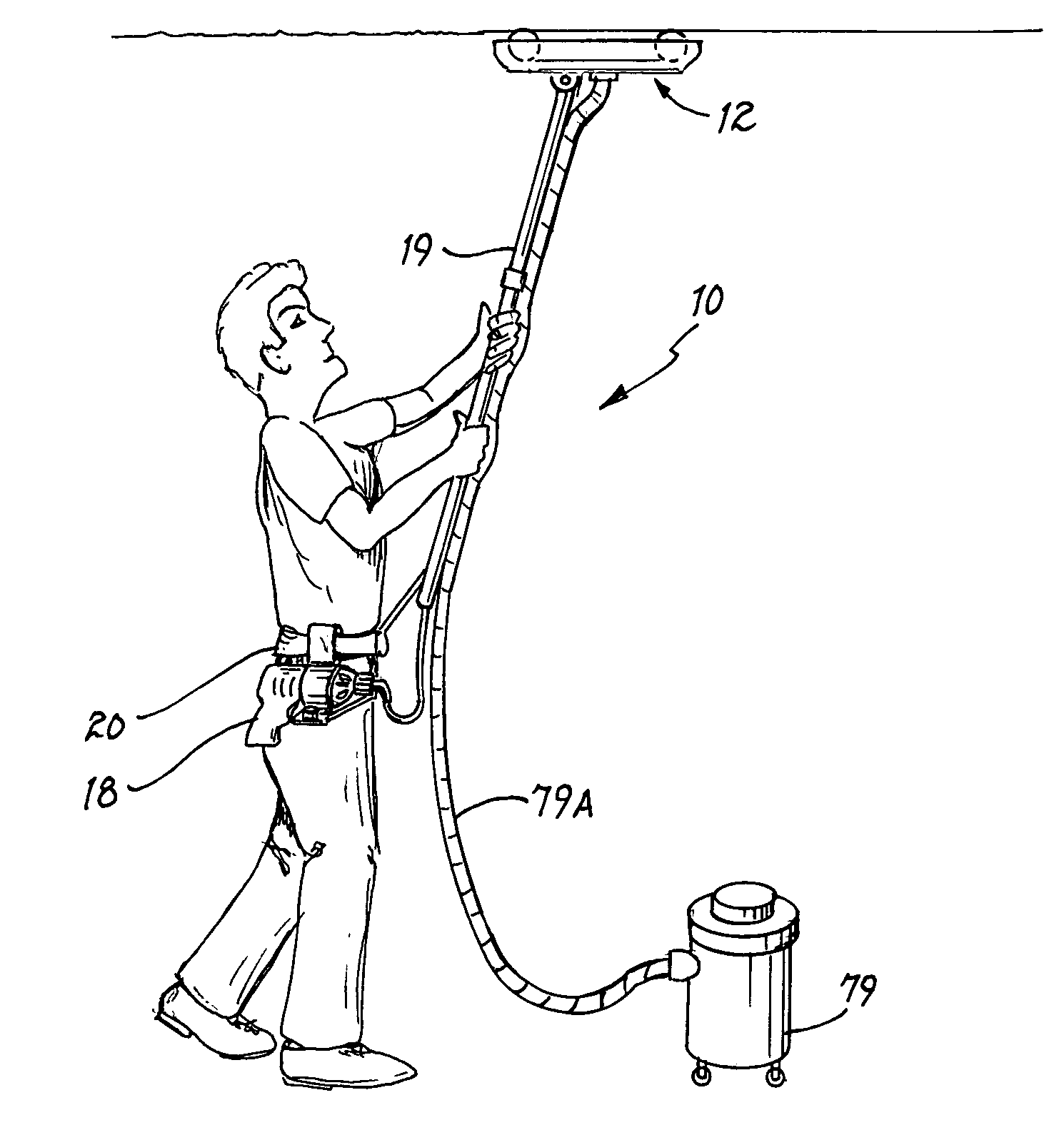 Extendable remote motored sander and method therefor