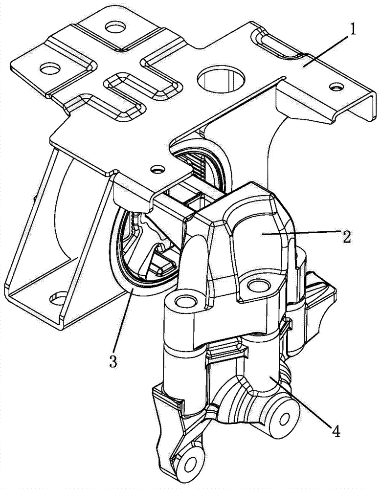 A left engine suspension assembly