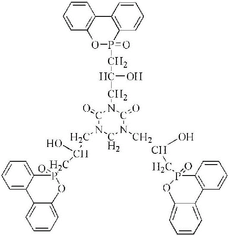 Phosphaphenanthrene triazine double-radical compound attached fire-retardant fibers and preparation method thereof