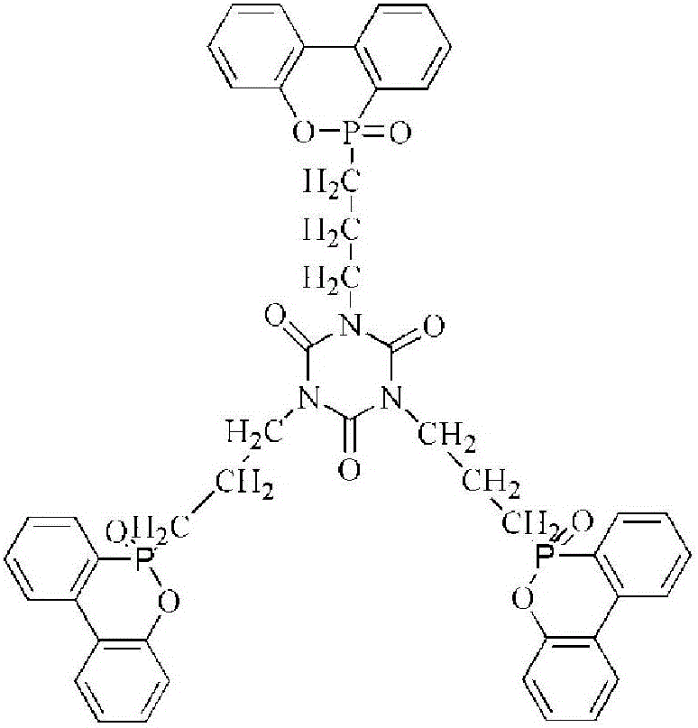 Phosphaphenanthrene triazine double-radical compound attached fire-retardant fibers and preparation method thereof