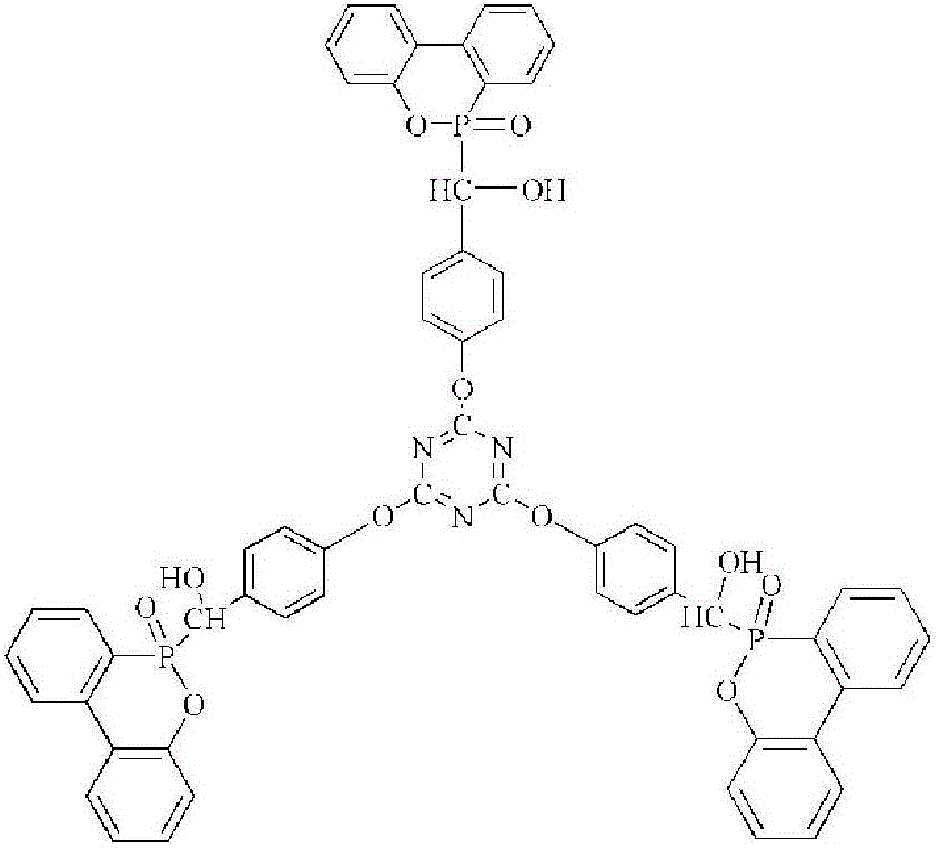 Phosphaphenanthrene triazine double-radical compound attached fire-retardant fibers and preparation method thereof