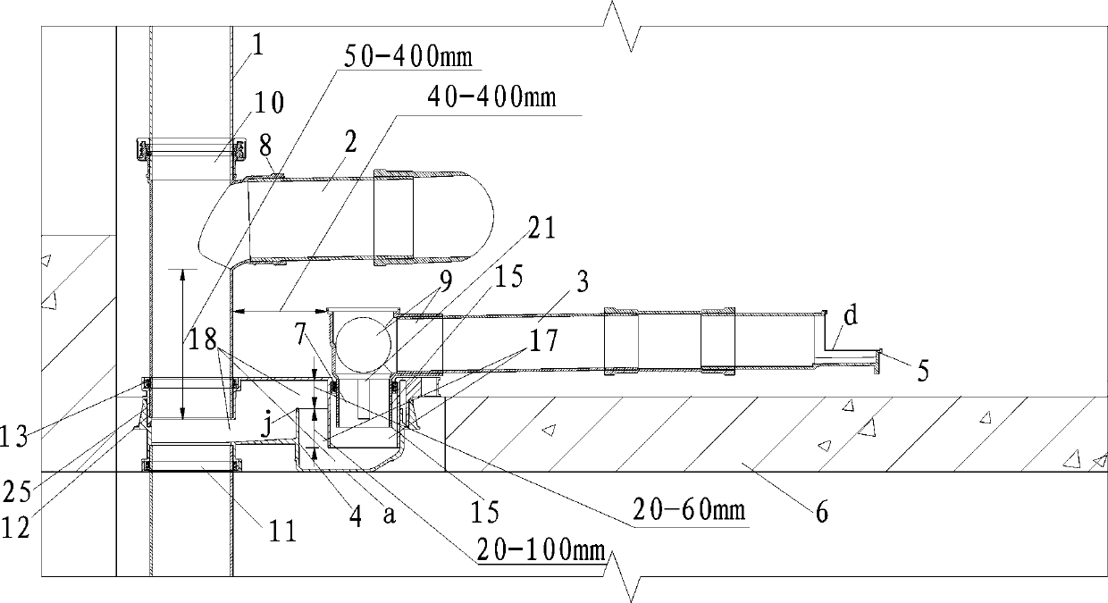 Same floor drainage system without falling plate in bathroom