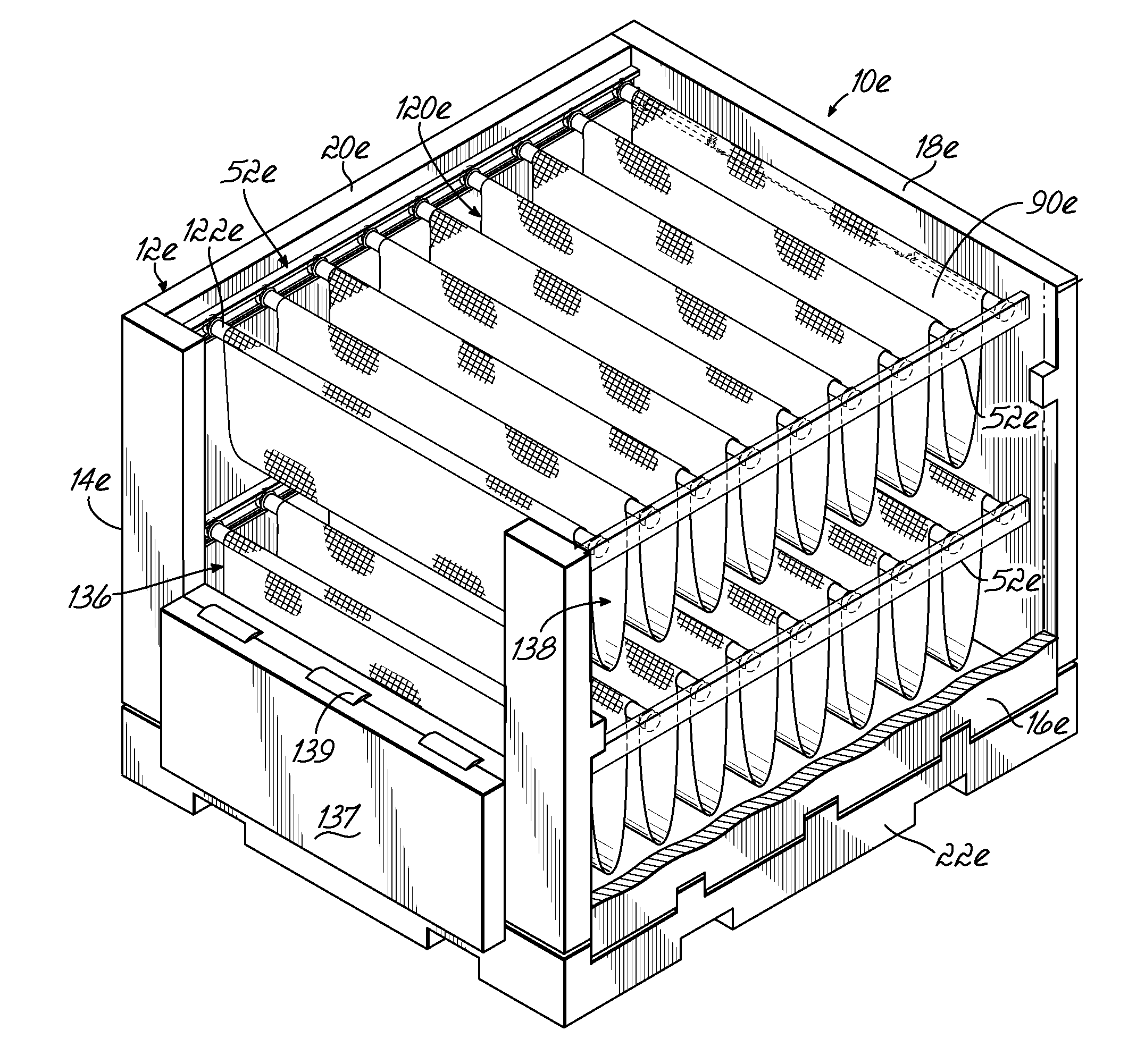 Method of loading product from container having movable pouches