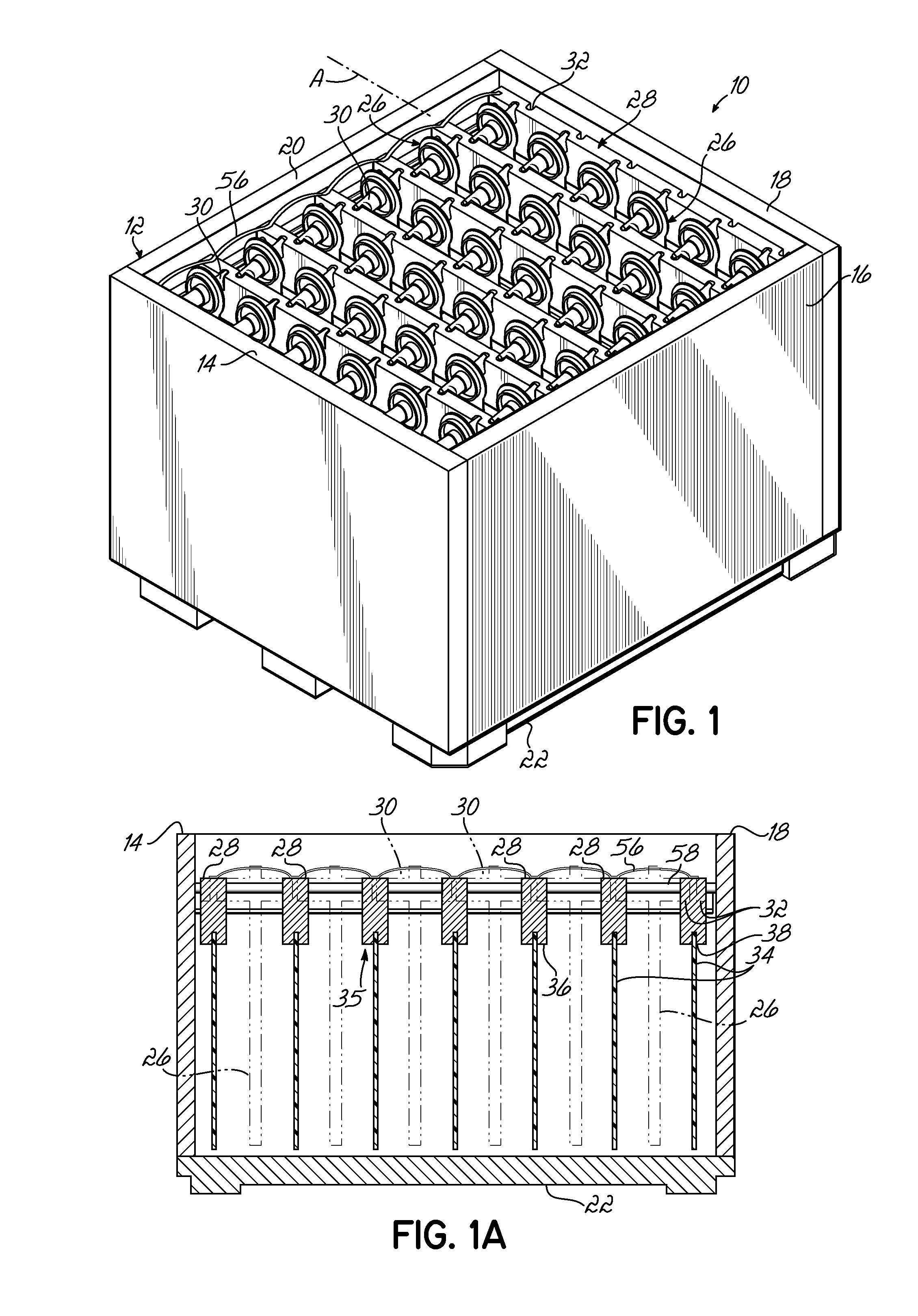 Method of loading product from container having movable pouches