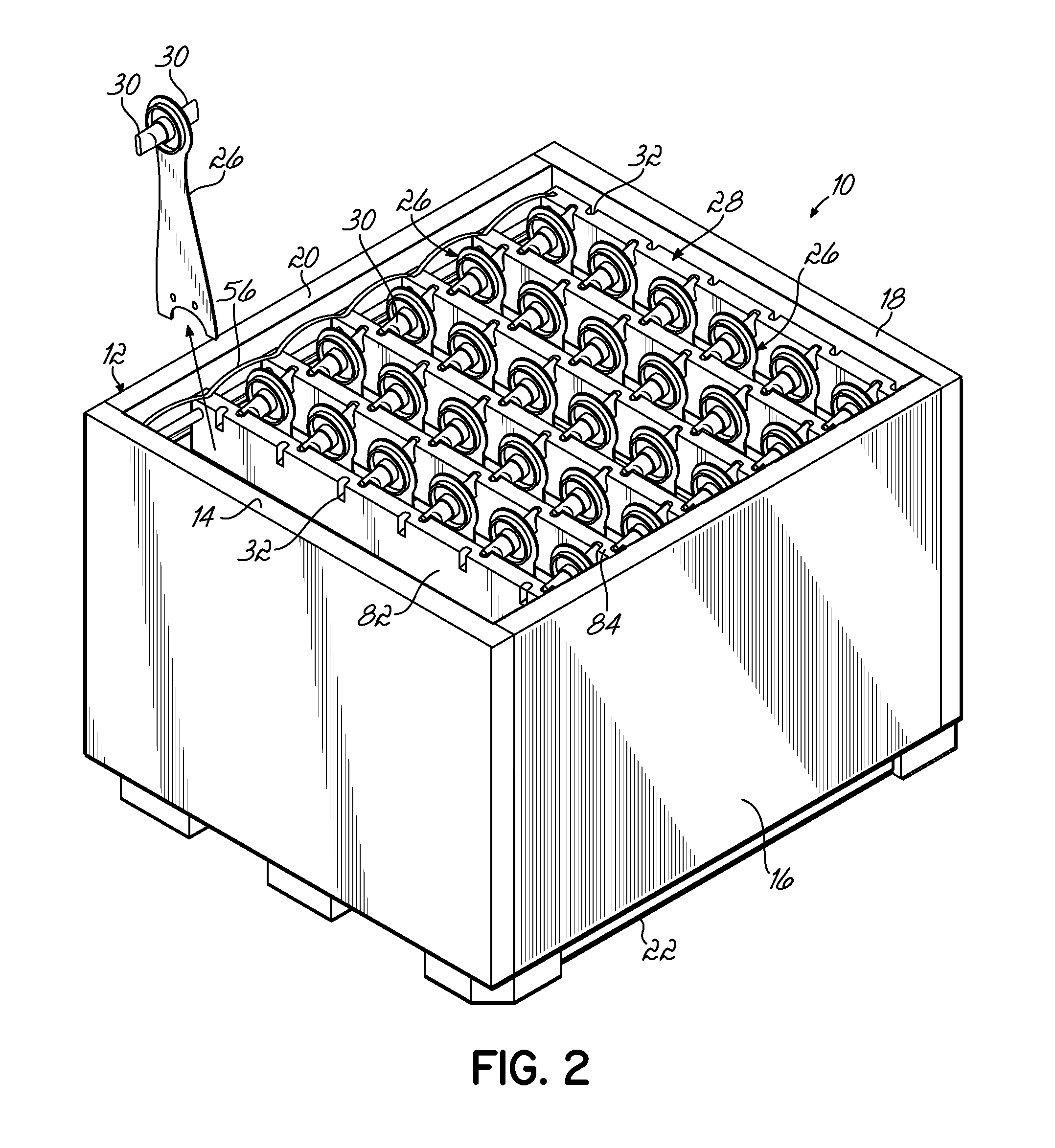 Method of loading product from container having movable pouches