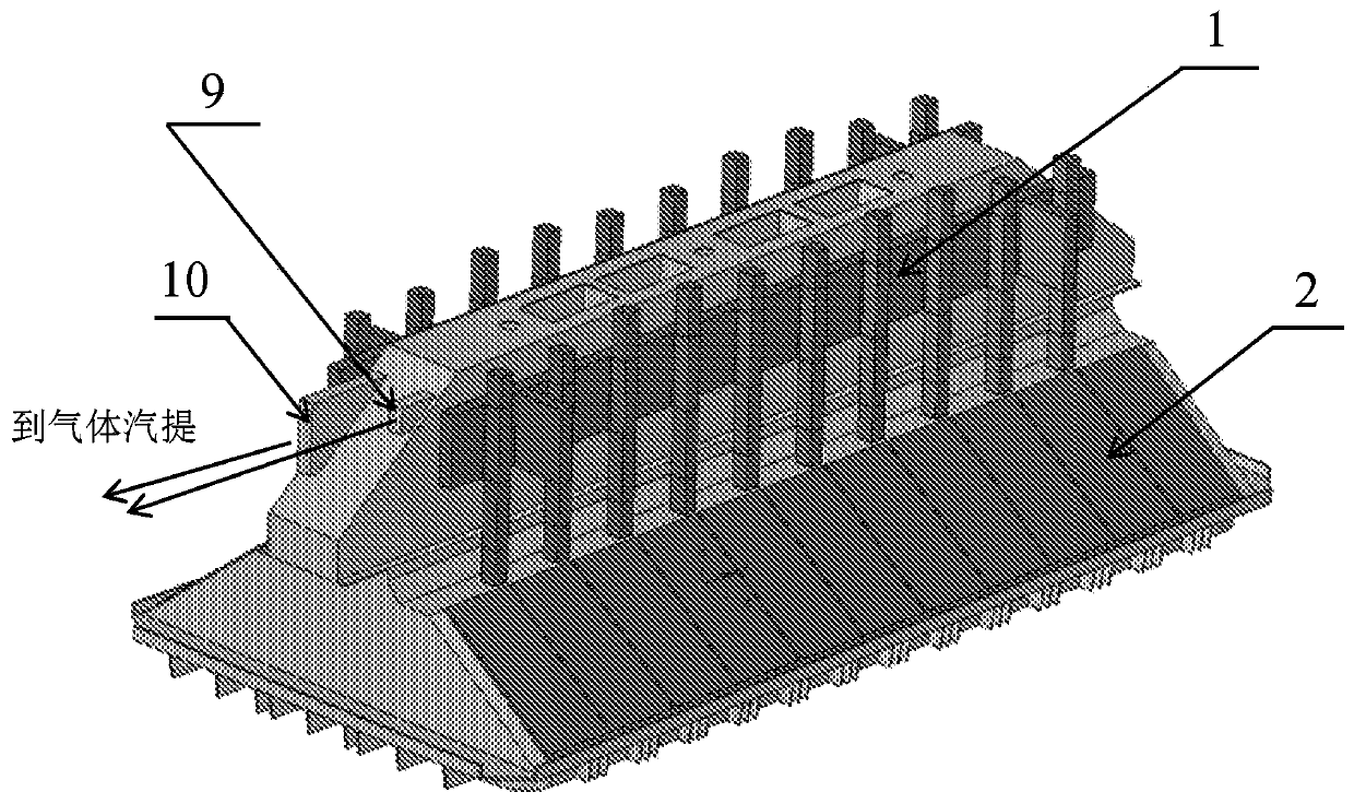 Device for collecting and removing gases in an aluminum electrolysis cell