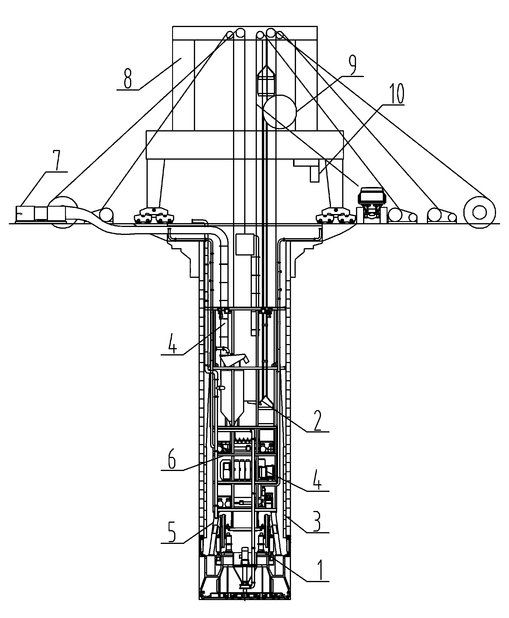 Full-fracture-surface vertical shaft drilling machine