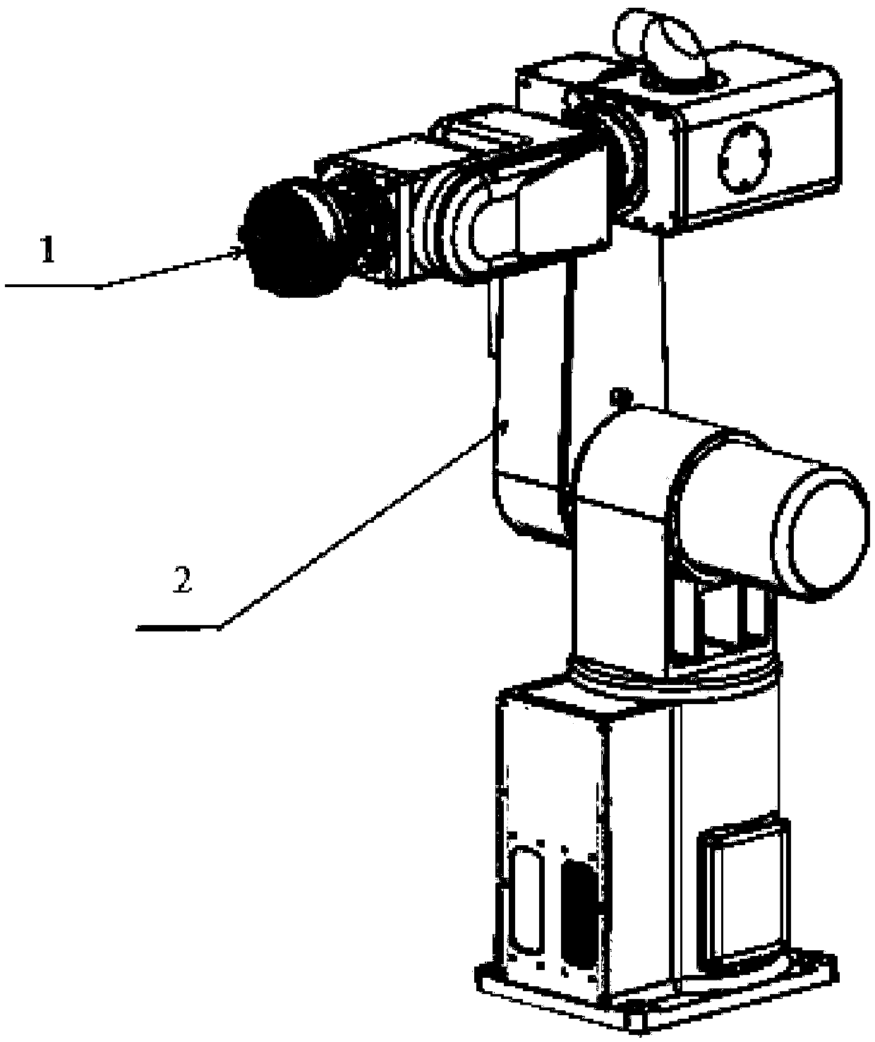 A six-degree-of-freedom robot terminal load dynamic parameter identification device and method