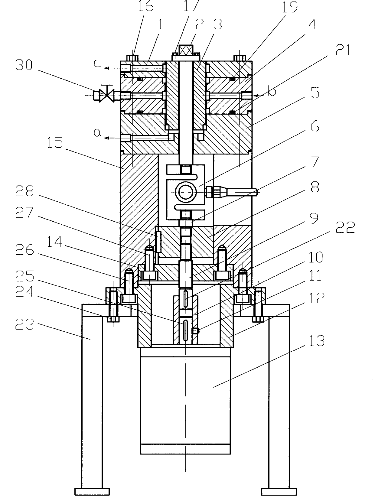 Non-metallic O-shaped ring performance testing device