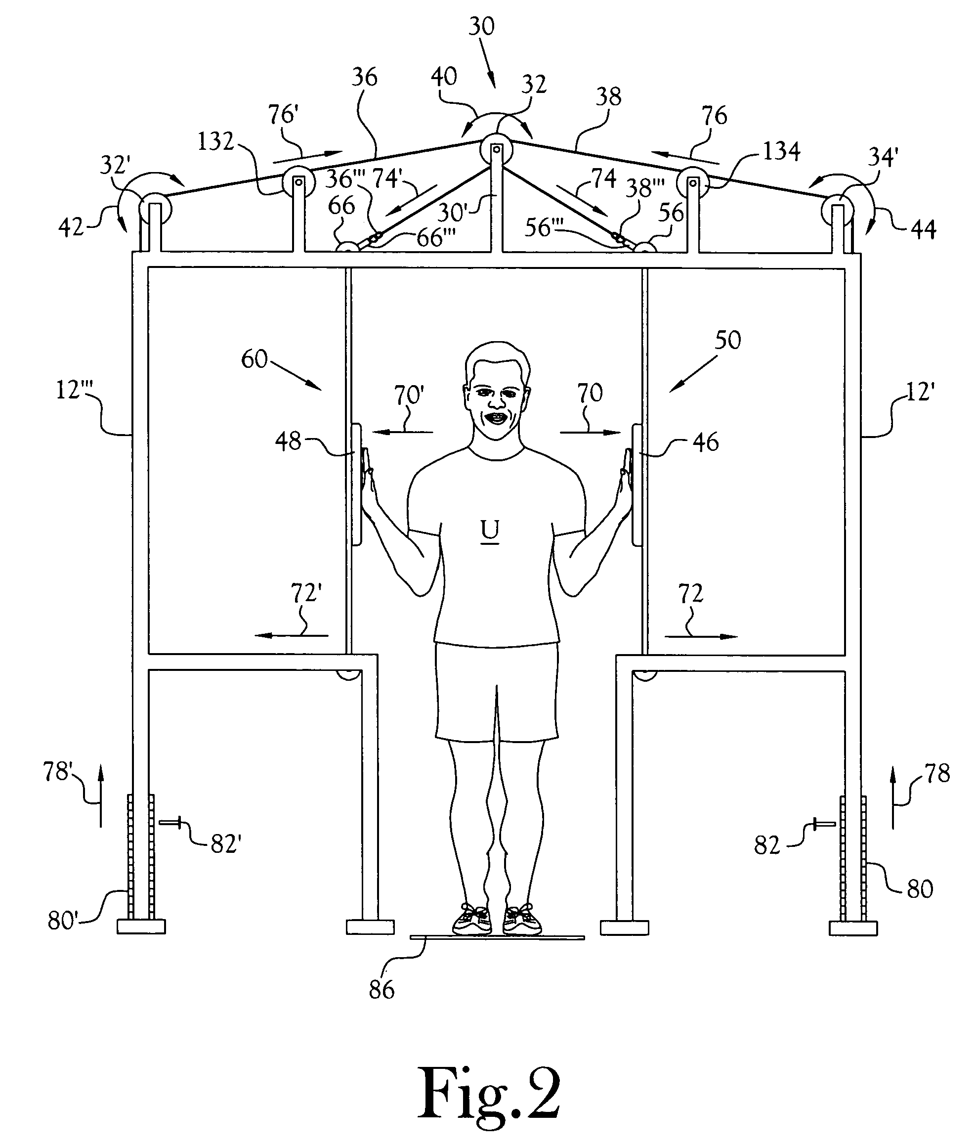 Upper back exercise machine and method of use