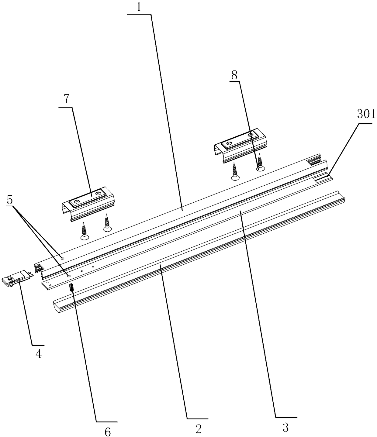 Butt joint type rigid strip lamp free of dark area