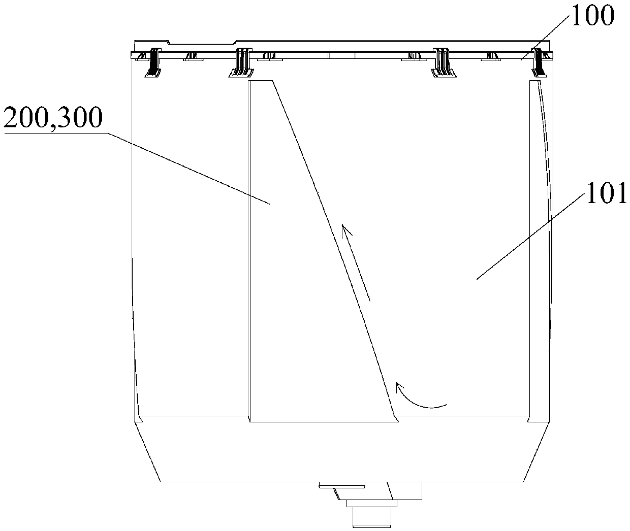 Outer drum of washing machine, washing machine and control method