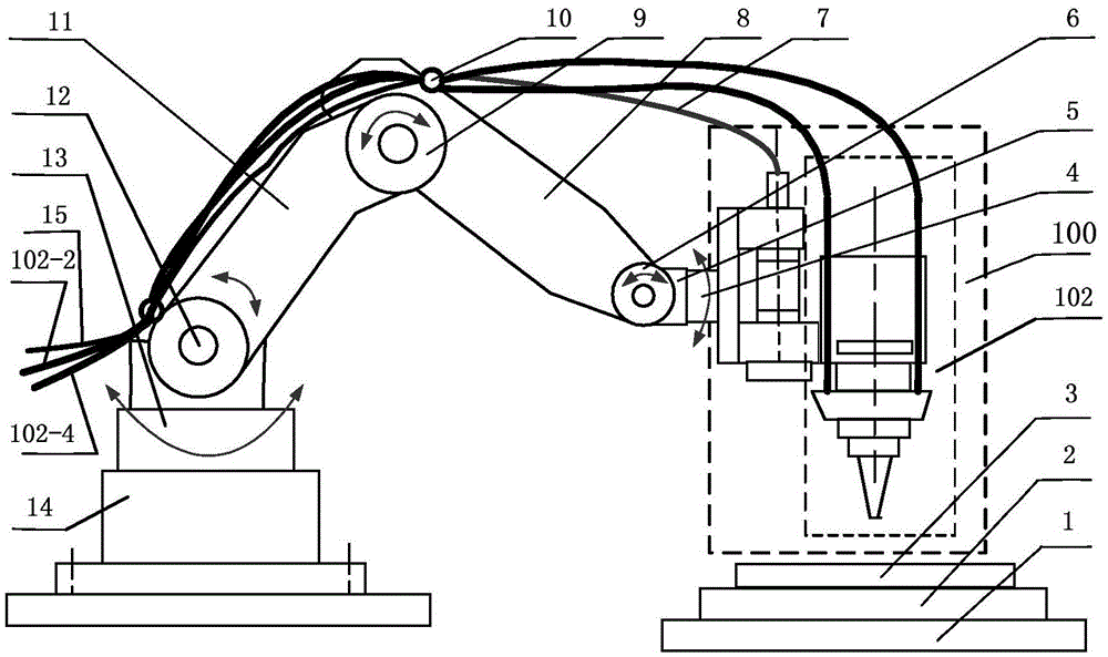 3D laser printing system and method based on robot