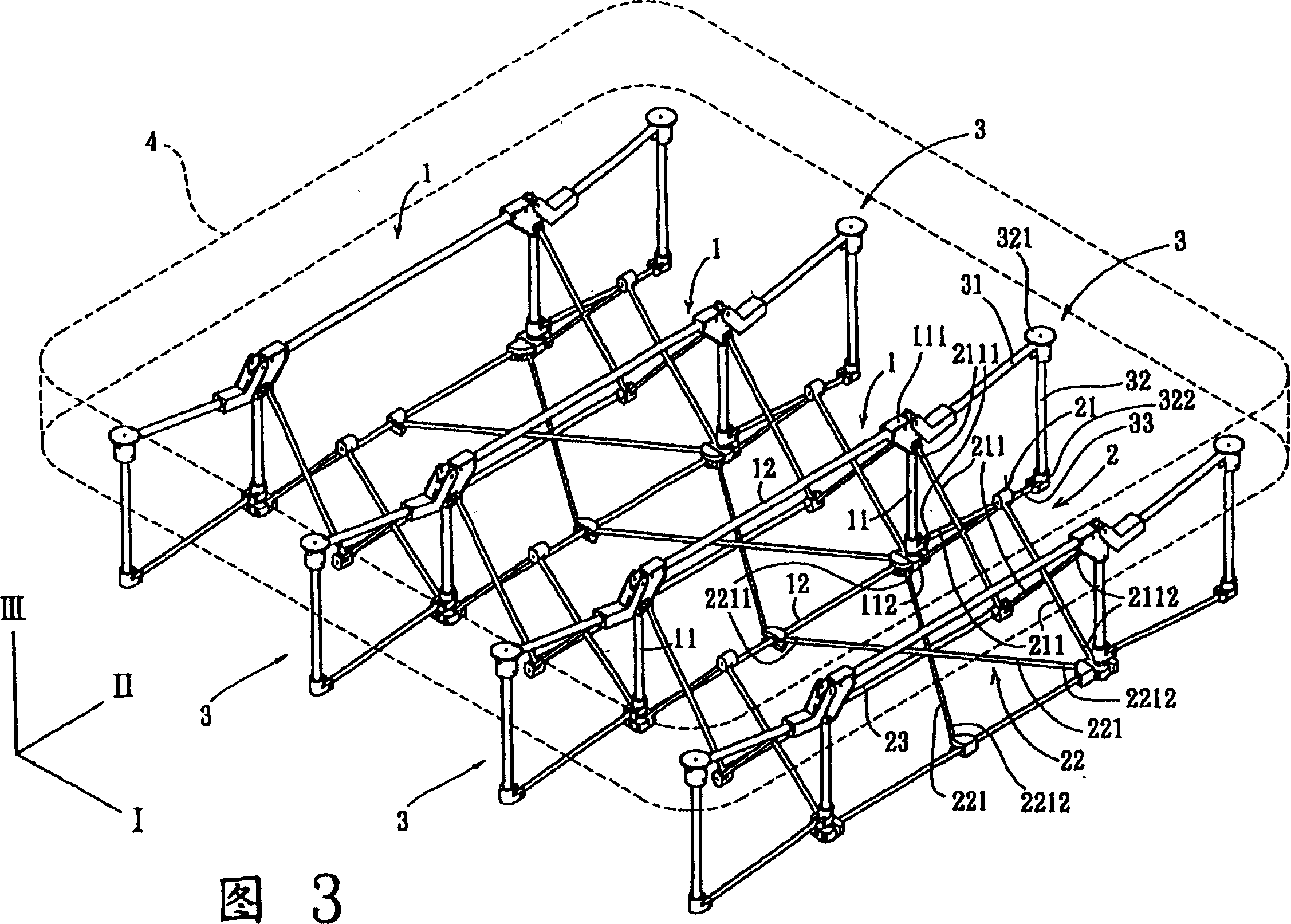 Bed frame being able to stretch and airbed using the frame