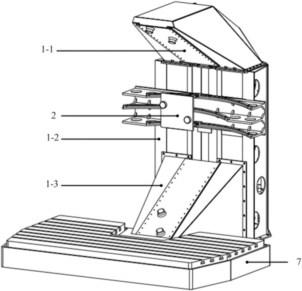 Large-working-space three-translation parallel machine tool for additional redundancy arc sliding