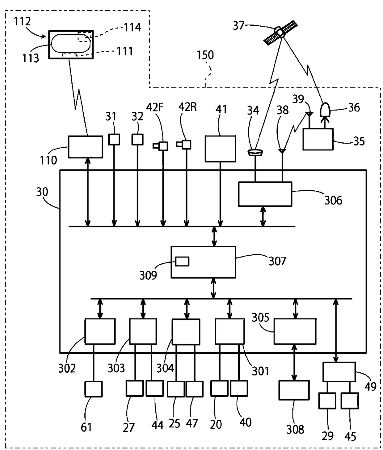 Work vehicle and travel region specification device