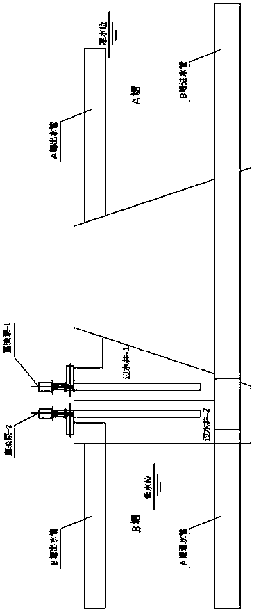 A solar water lifting and returning device between adjacent aquaculture ponds