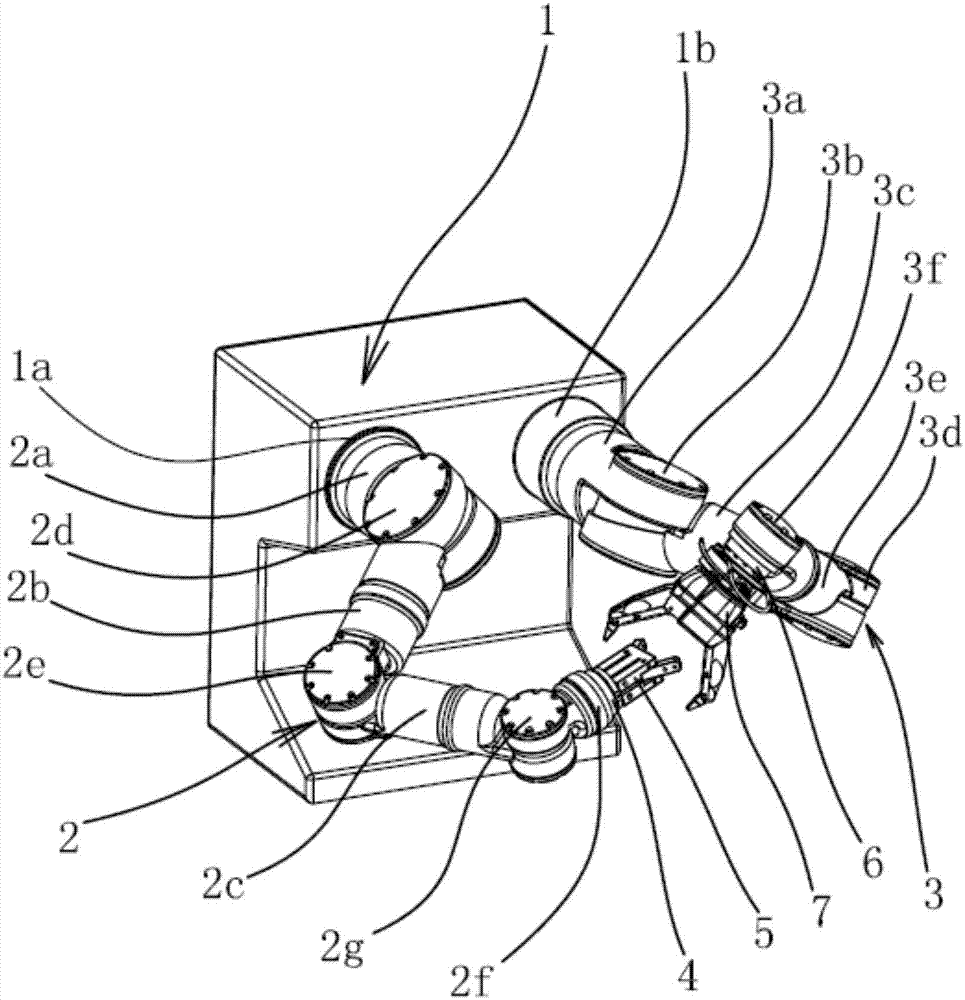 Asymmetrical double-mechanical-arm device