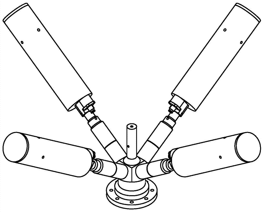 Spatial flying net synchronous launching device