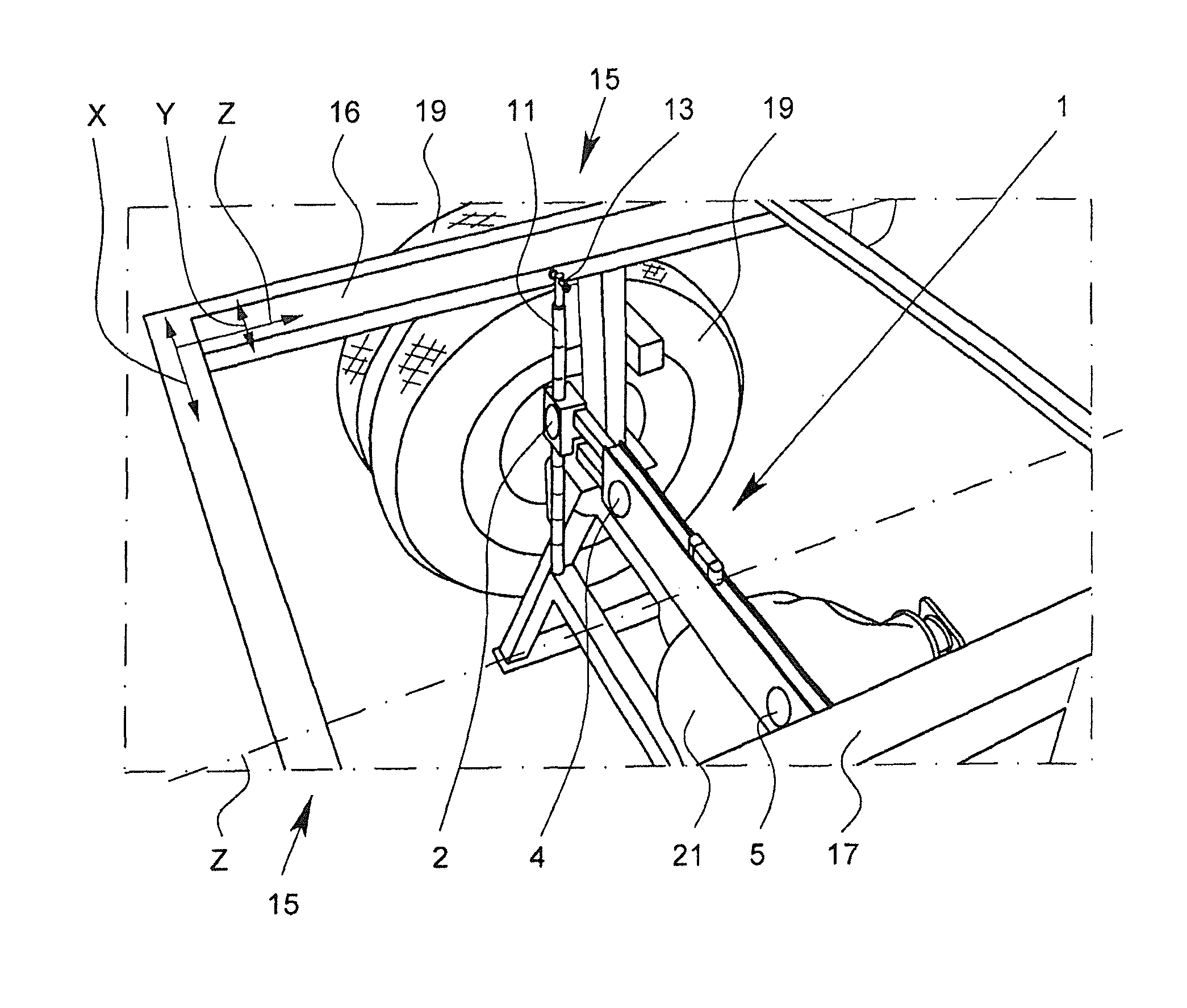 Method and arrangement for measuring and testing a vehicle frame