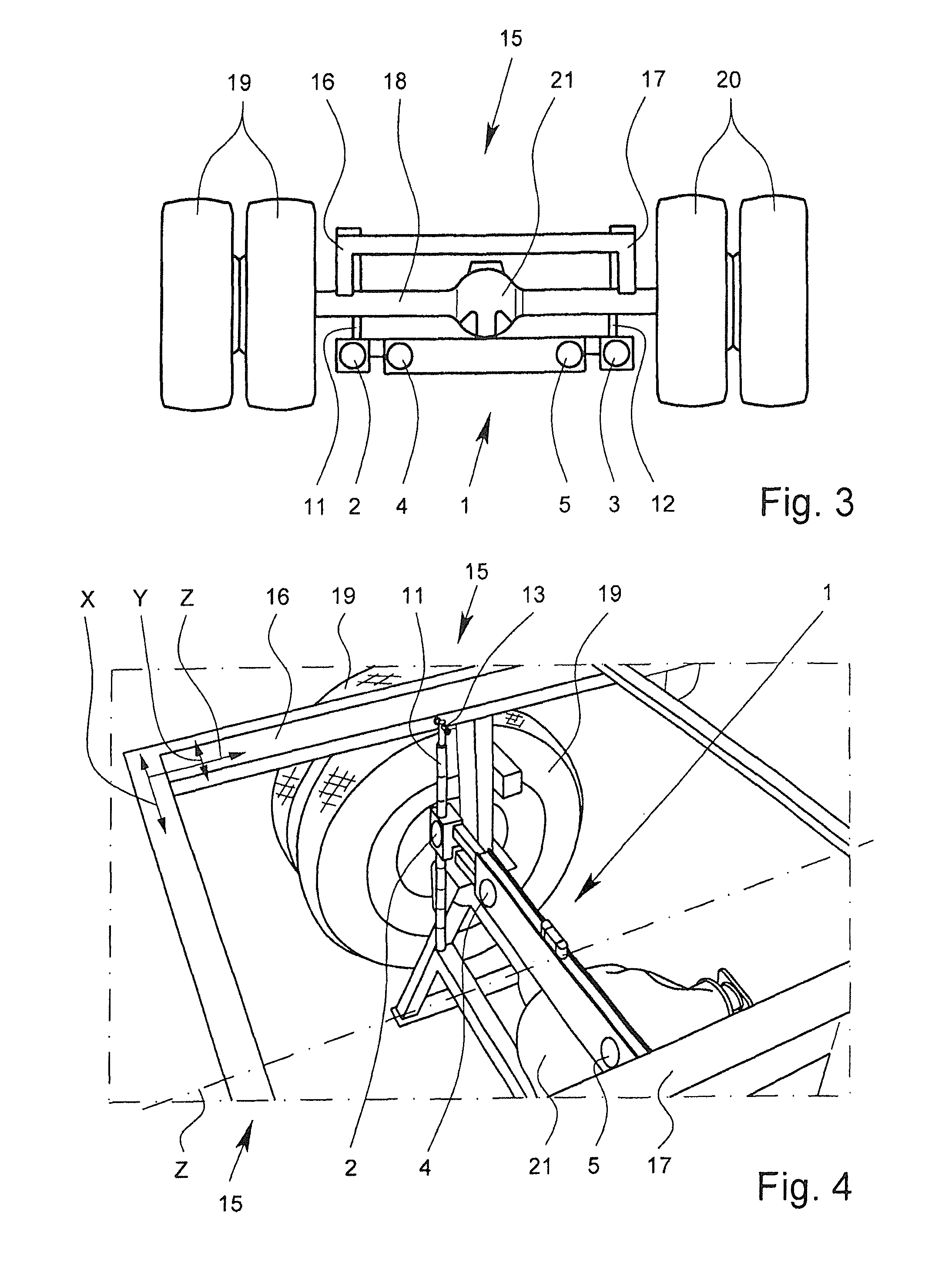 Method and arrangement for measuring and testing a vehicle frame