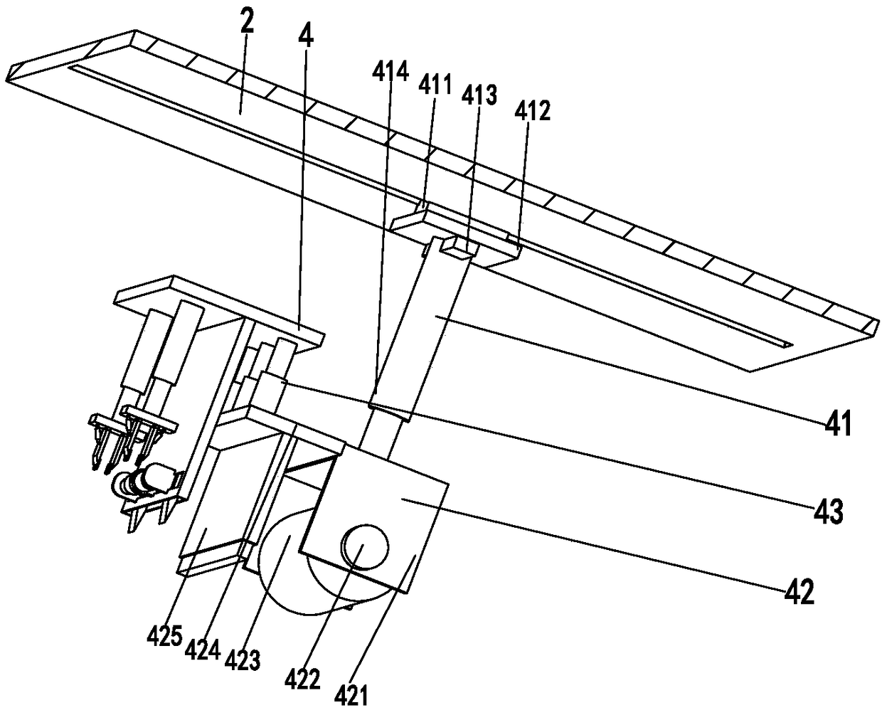 Plastic film covering machine for straw-based panel