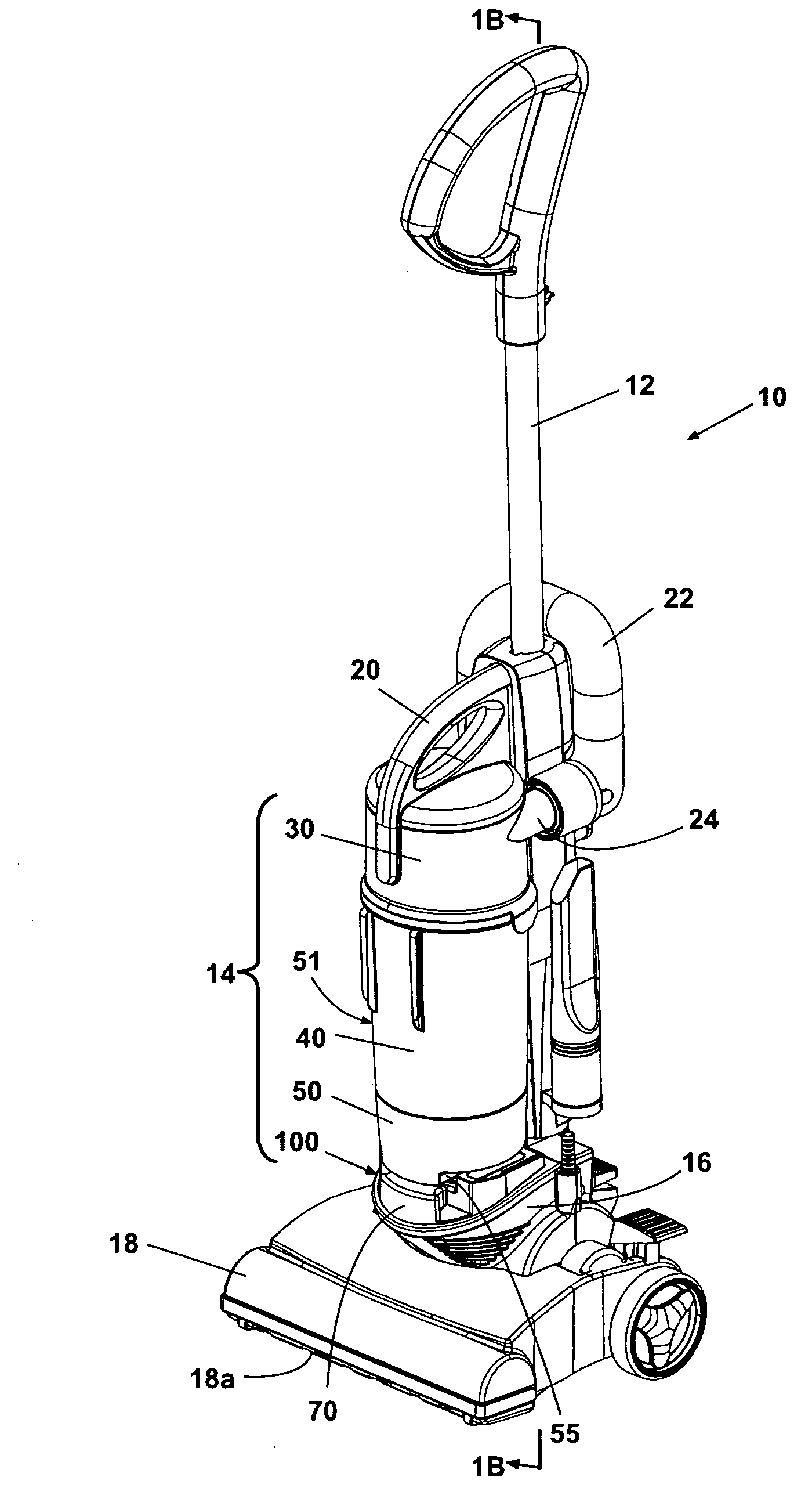 Dust cup latch for cyclone separator vacuum