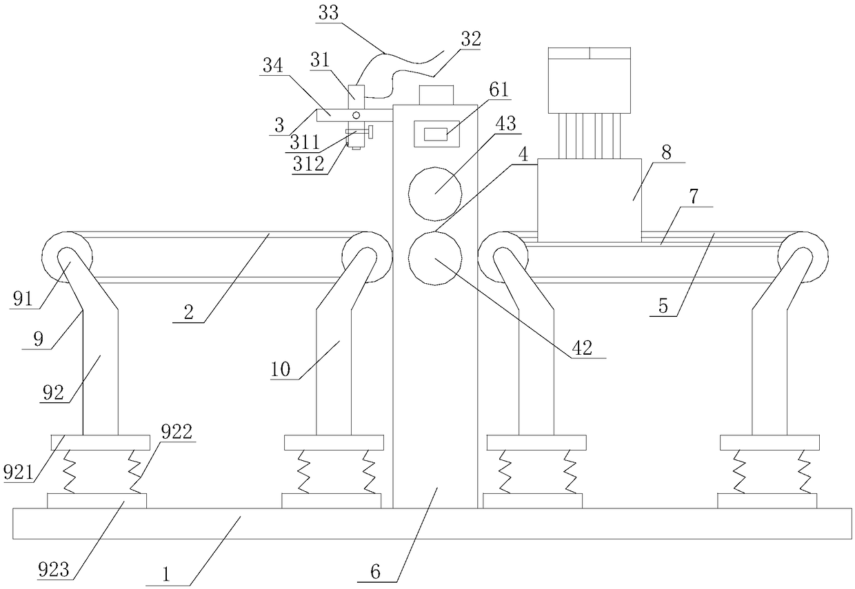 Spraying flattening device for corrugated paper