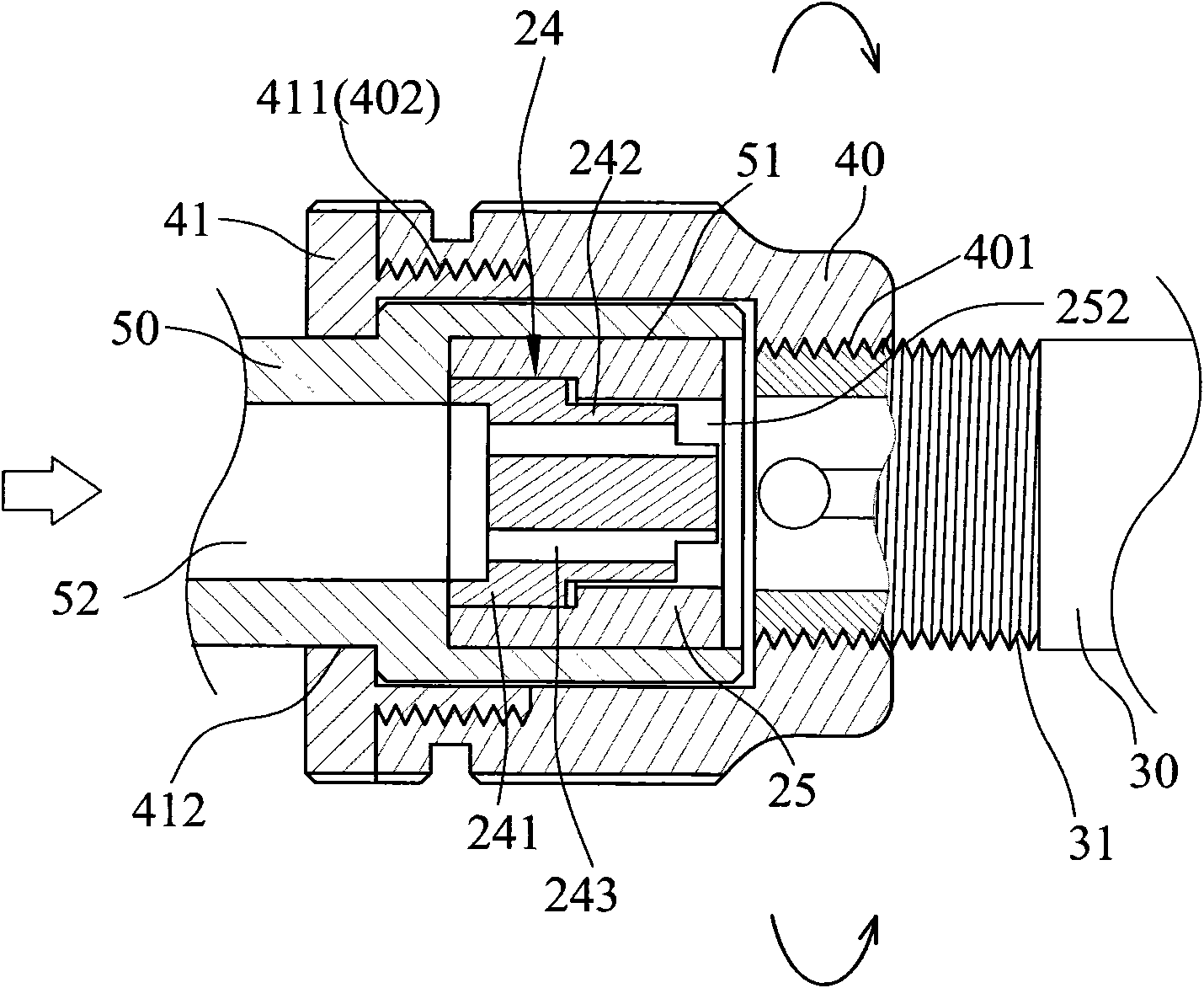 Rotary inflating nozzle