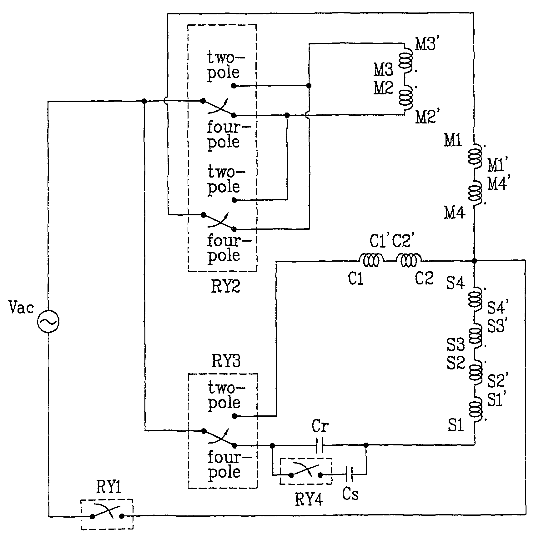 Pole-change type motor