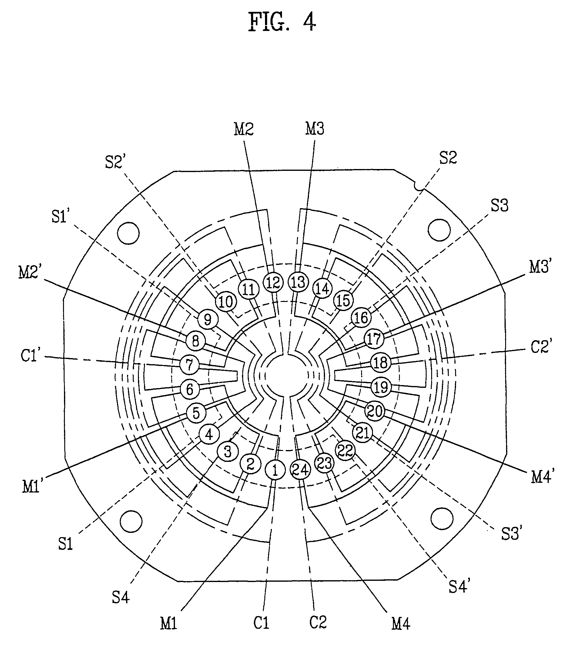 Pole-change type motor