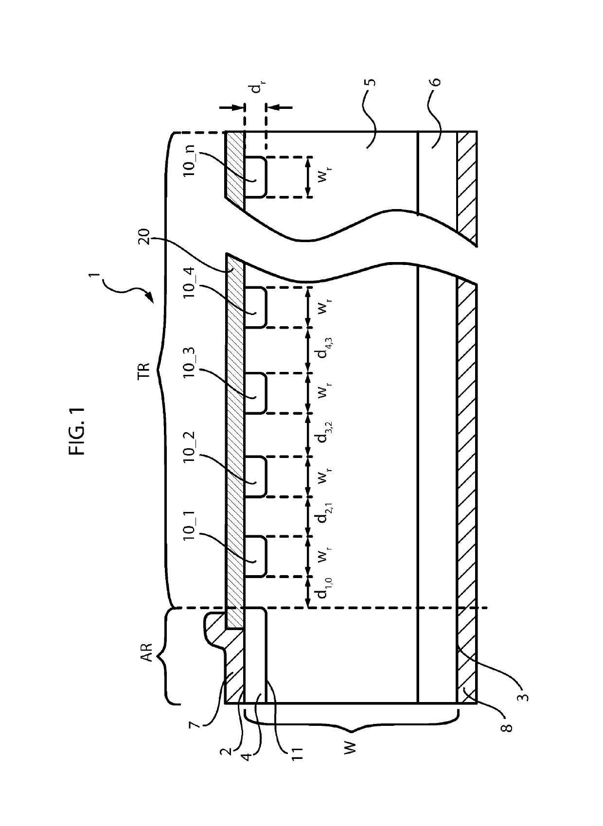 Power semiconductor device with floating field ring termination