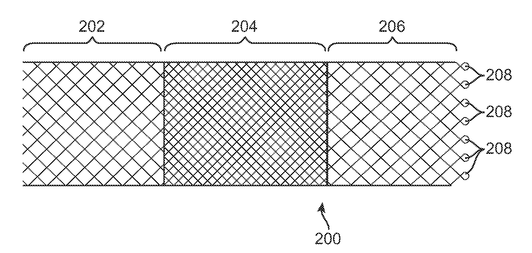 Stent with variable cross section braiding filament and method for making same