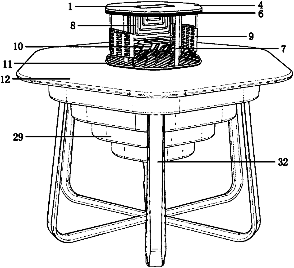 Dish washing dining table