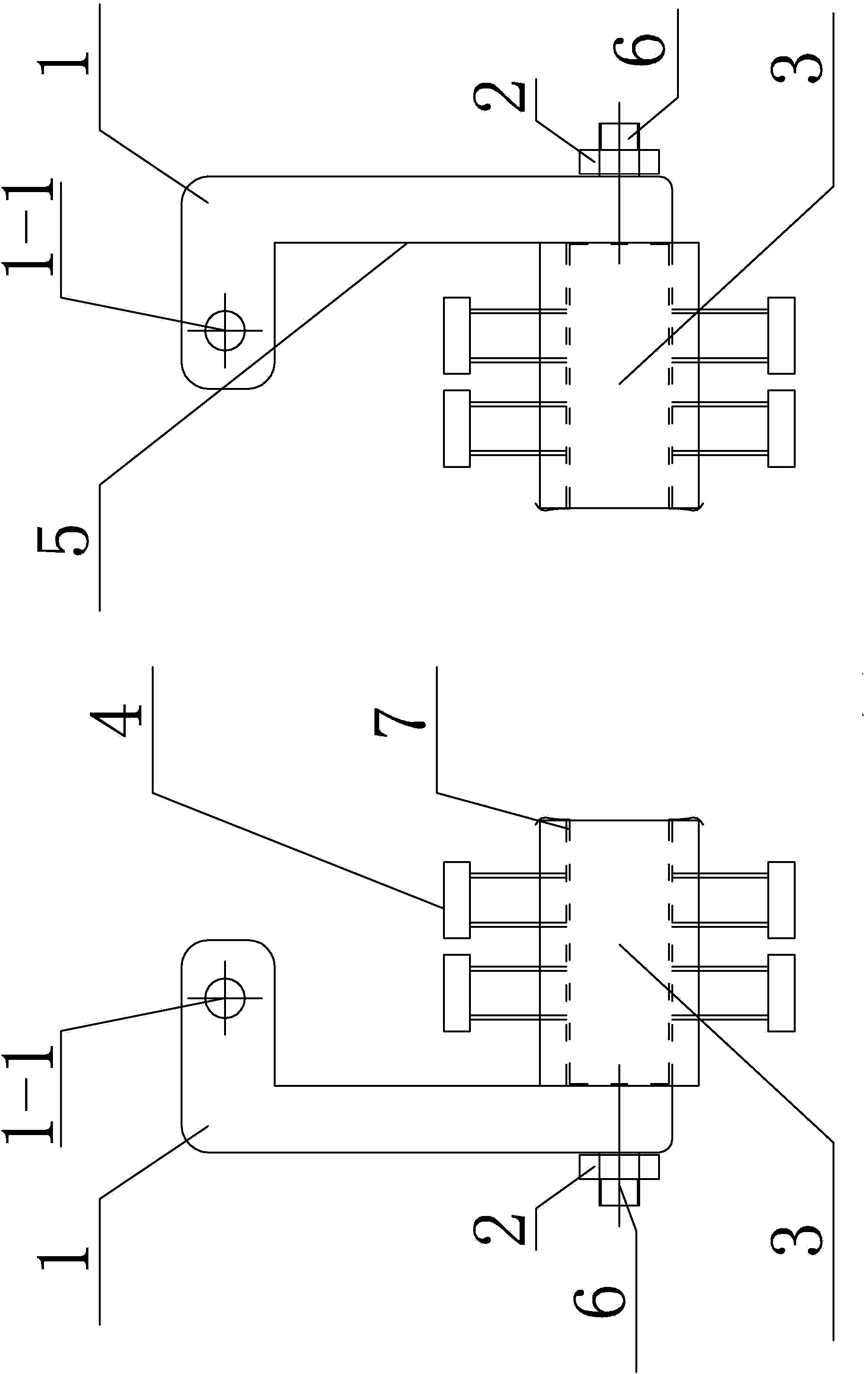 One set of auxiliary overturning device for turbine base frame plate hoisting