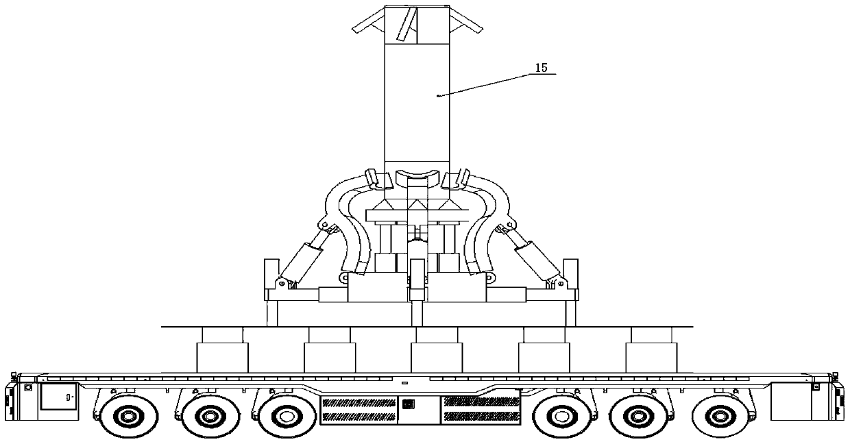 Vehicle-mounted movable hydraulic buffering landing platform used for rocket recovery