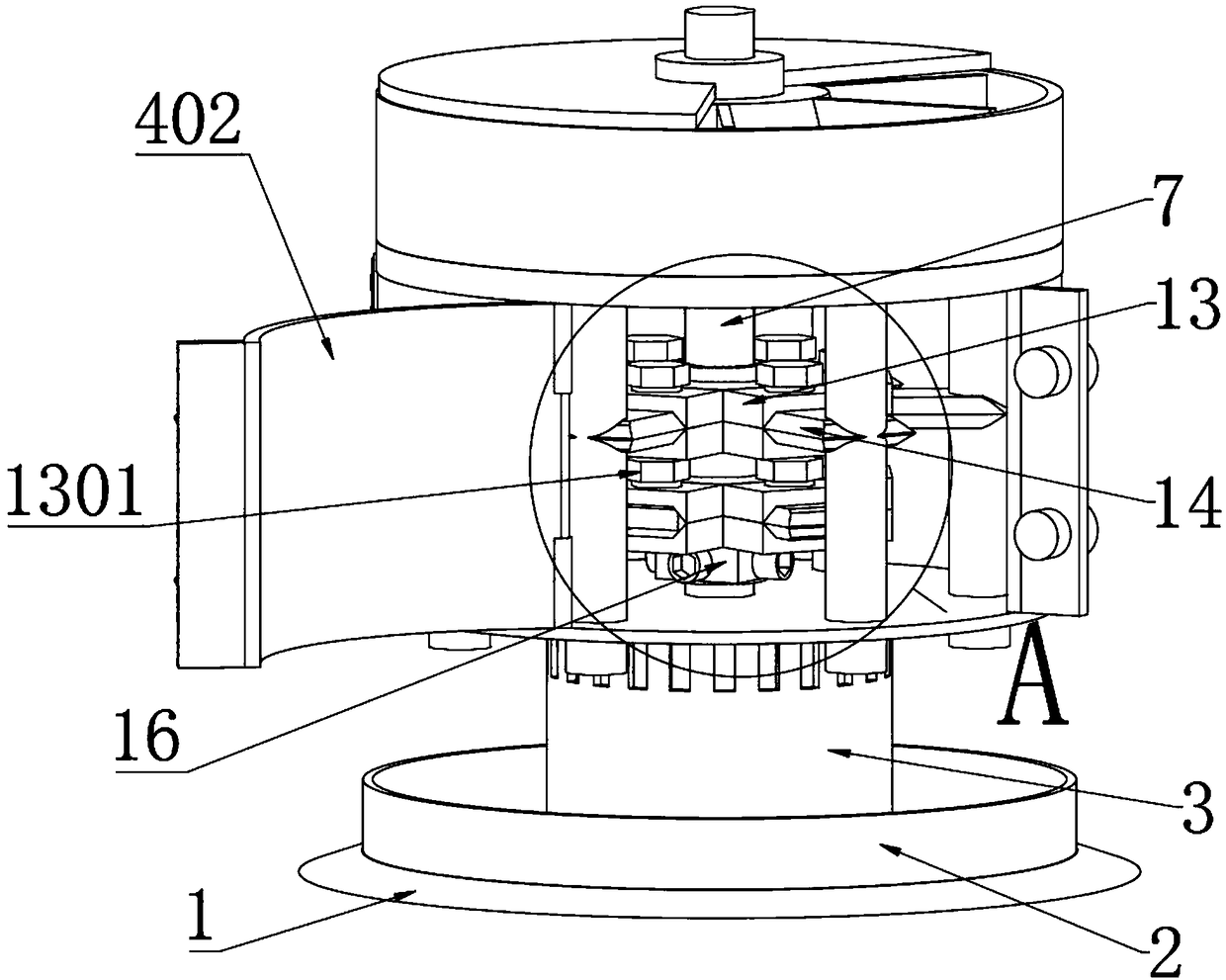 Rotary type herbal medicine slicing machine