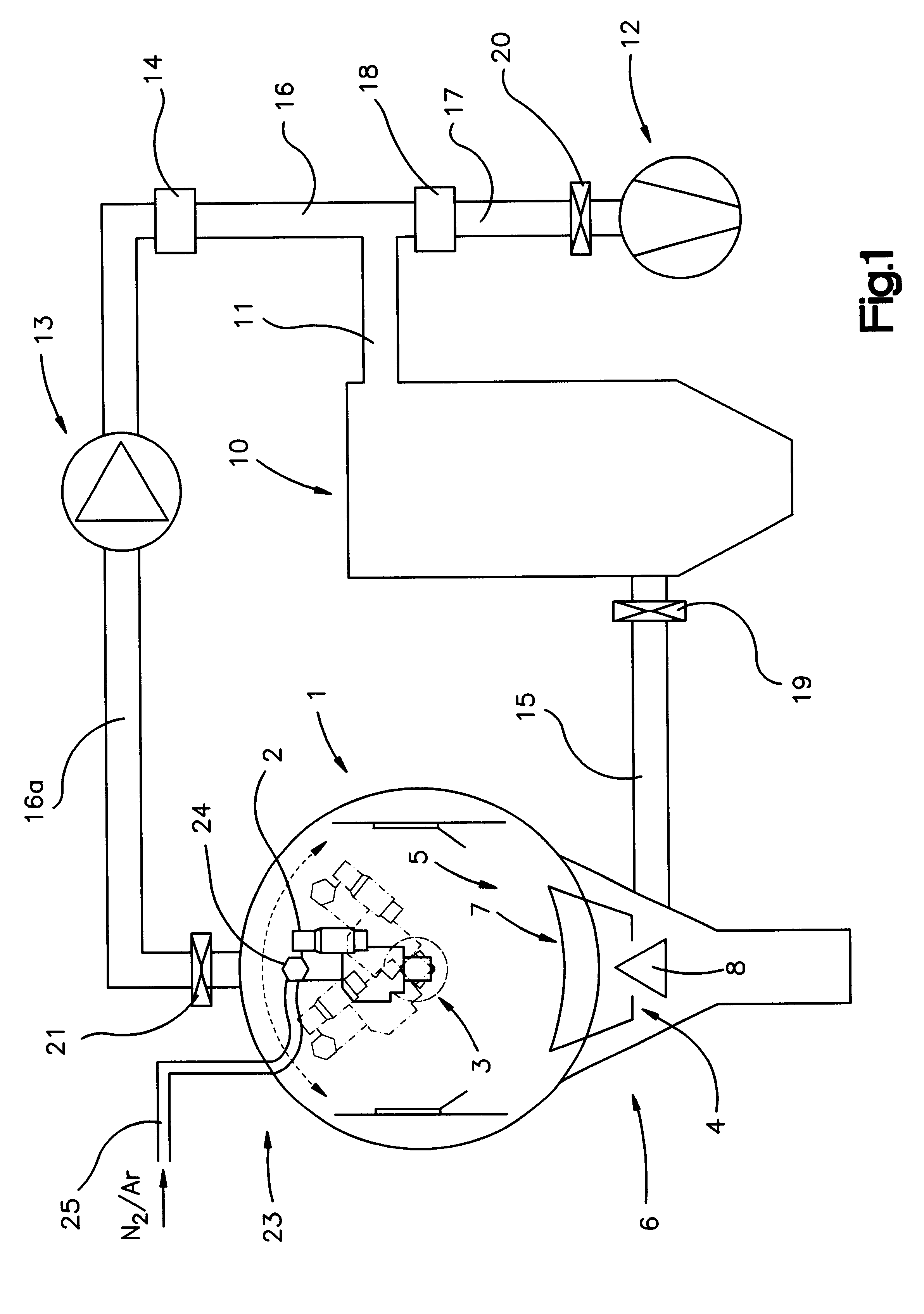 Assembly for controlling the gas flow in a plasma spraying apparatus