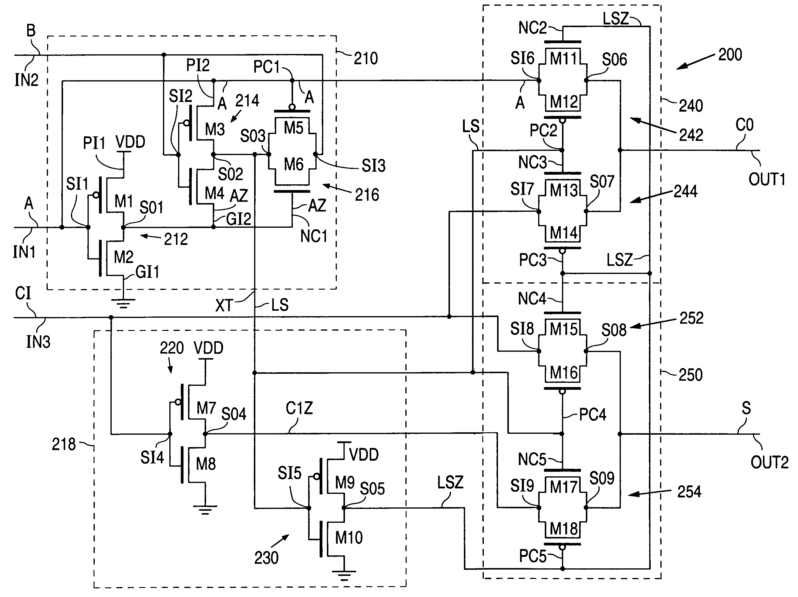 High speed, universal polarity full adder which consumes minimal power and minimal area