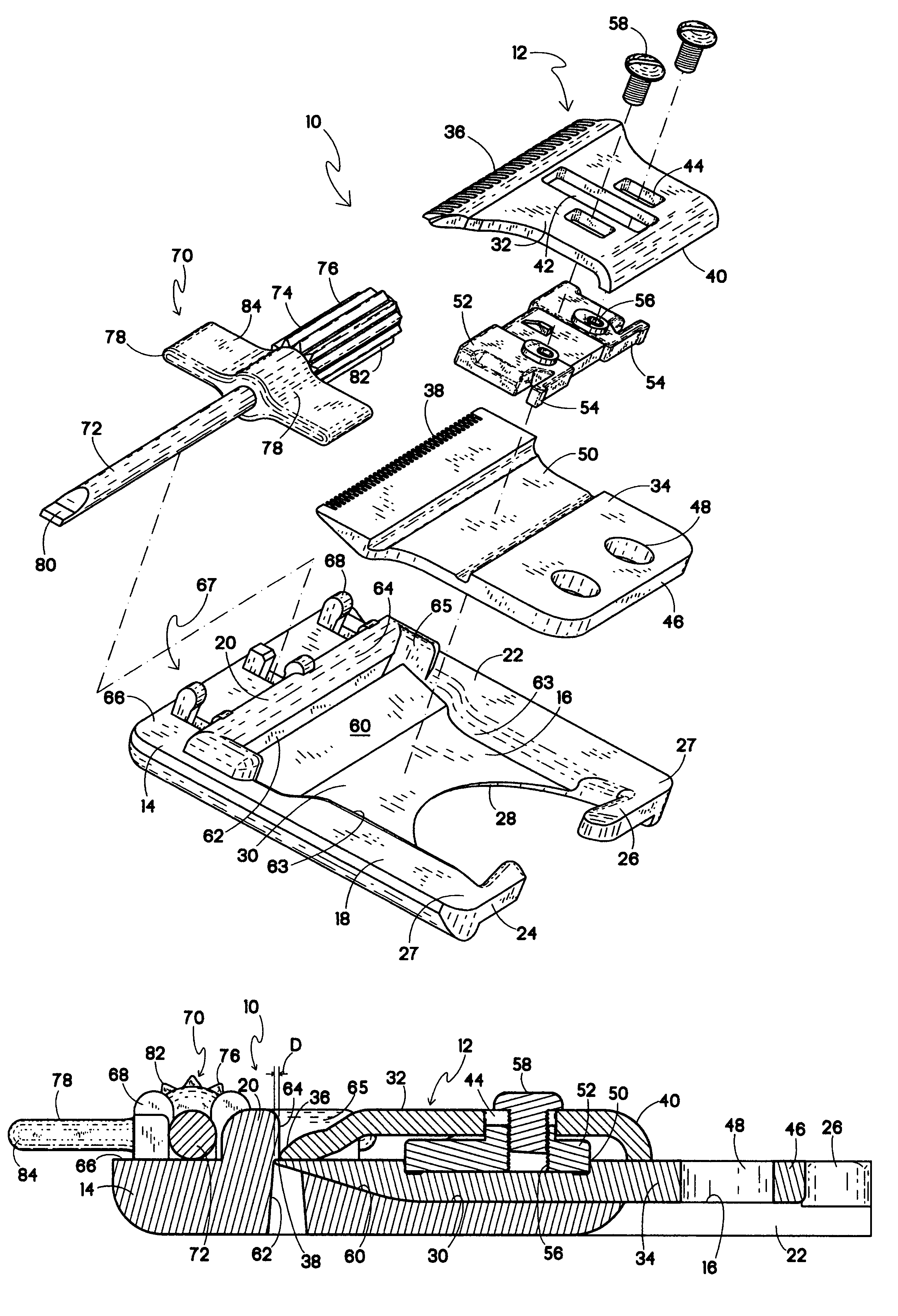 Calibration gauge for hair cutter bladesets