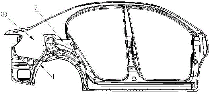 Left rear wheel housing