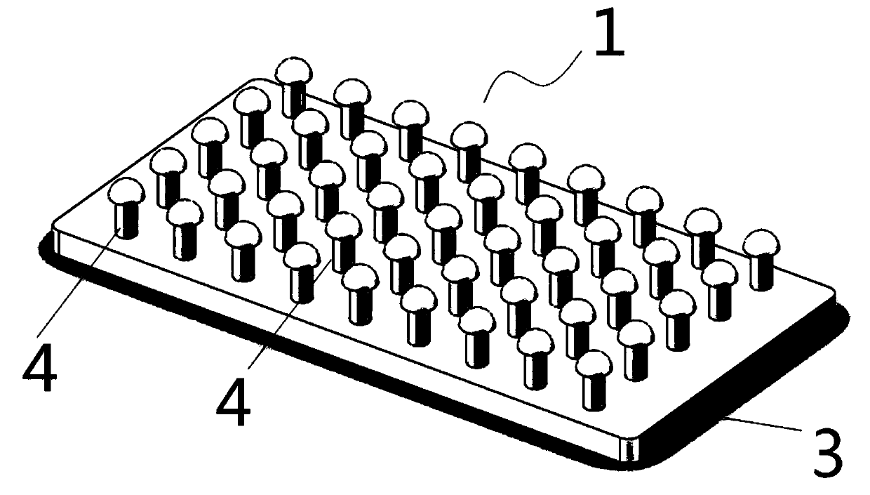 Bionic grabbing device for Micro-LED mass transfer and using and manufacturing method