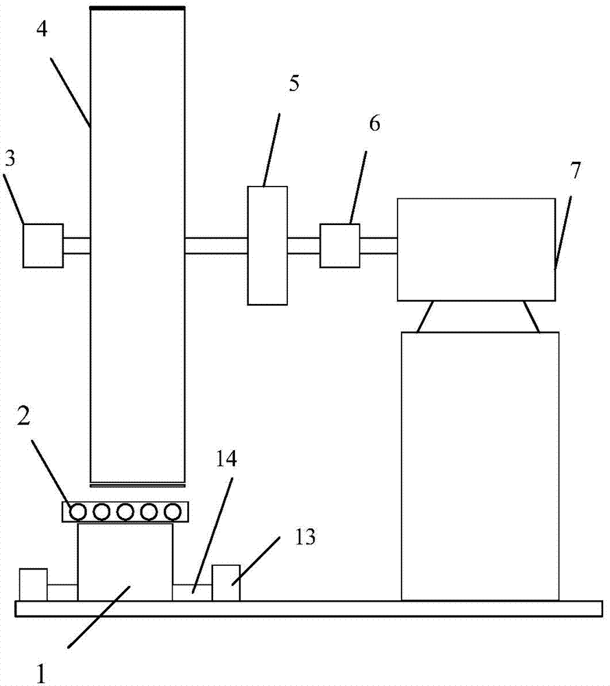 Roller-shaped straight lien sensing dragging motor performance testing mutual feedback device for track traffic