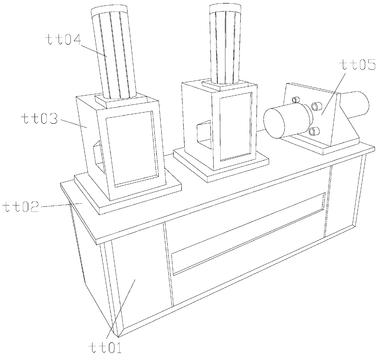 Compression cracking prevention necking machine for shell head of clamping plate type male joint