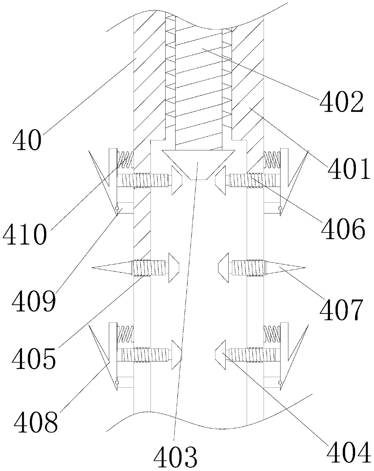 Wire pole traction steel cable fastening device for electric power transmission and installing method of wire pole traction steel cable fastening device