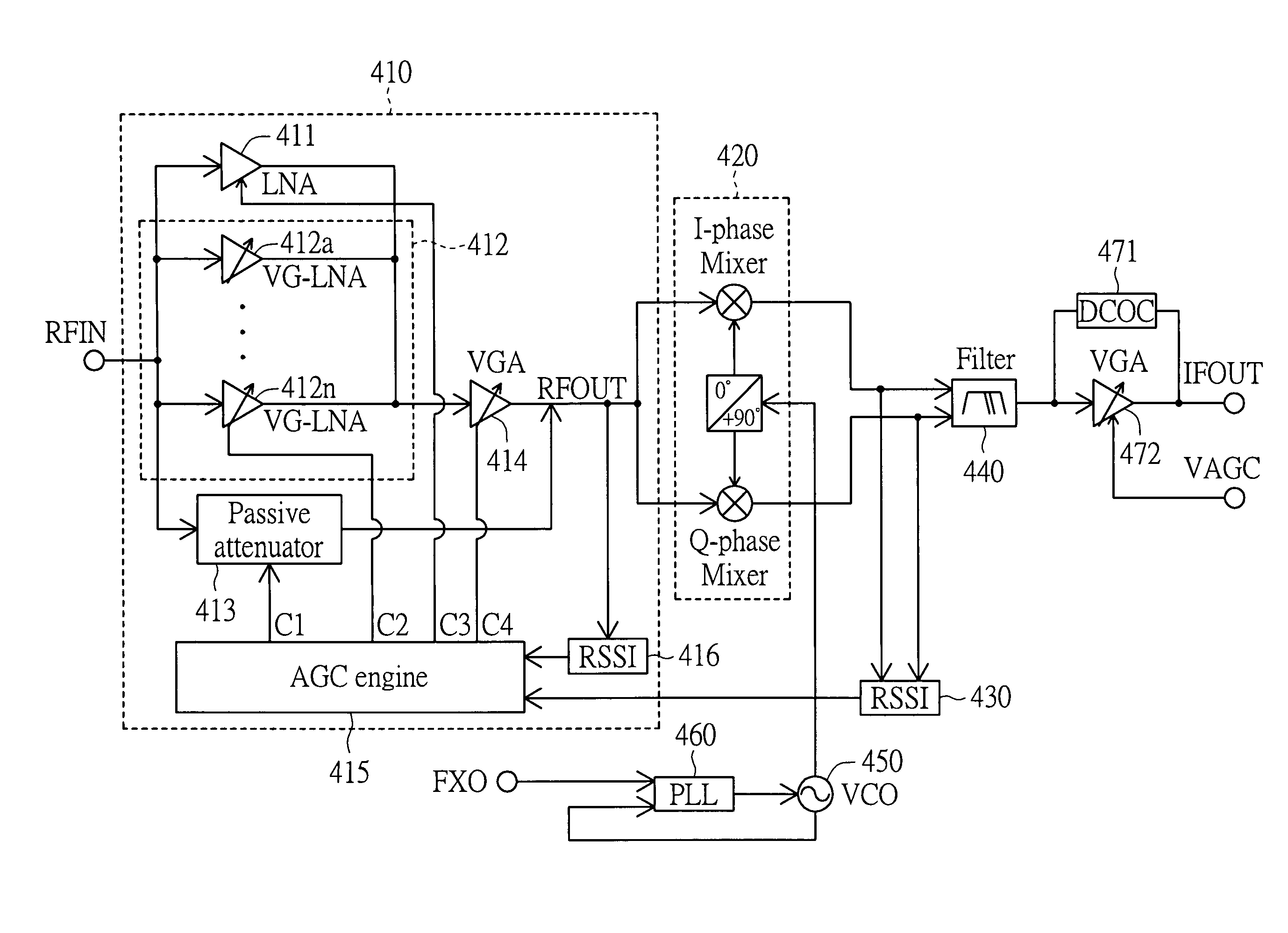 Low noise, highly linear amplifying stage and signal receiver using the same