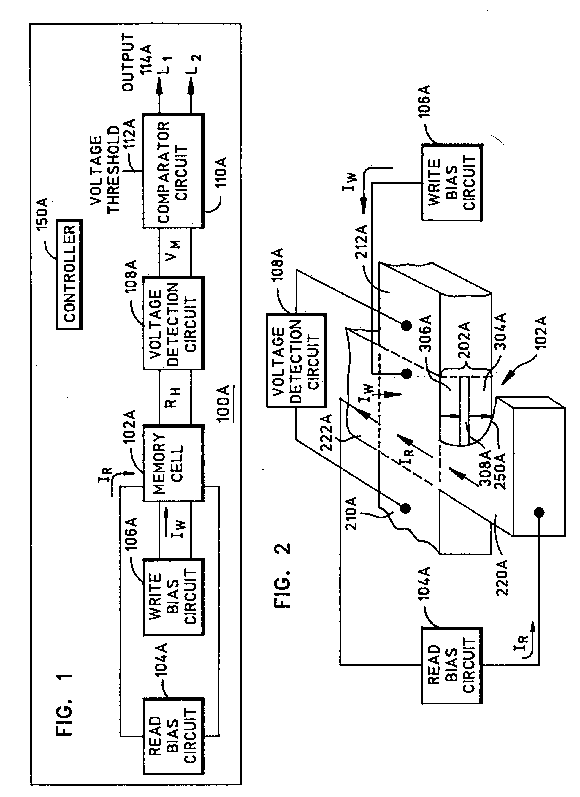 Memory cell and programmable logic having ferromagnetic structures exhibiting the extraordinary hall effect